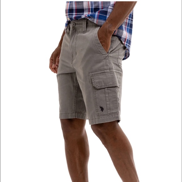 Polo Assn Mens 2 Cargo Bundles Shorts Gray Size 36 x 8.5 Inseam Casual Outdoor - Picture 2 of 12